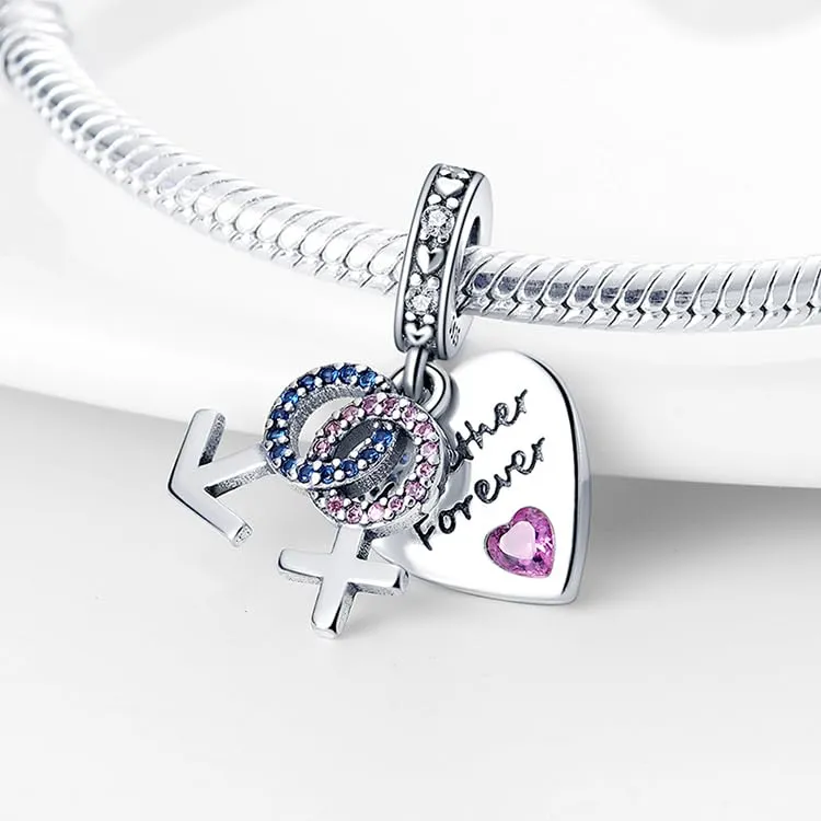 KUNSIR Bead Charm Ciondolo Argento Sterling 925 con Cubic Zirconia per Braccialetti e Collane Europei - immagine 2