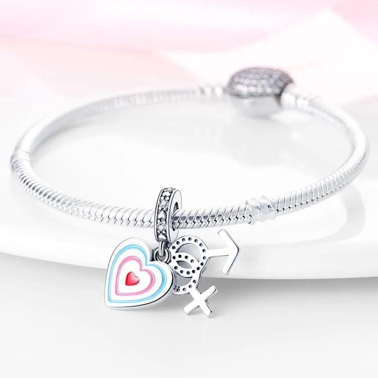 KUNSIR Bead Charm Ciondolo Argento Sterling 925 con Cubic Zirconia per Braccialetti e Collane Europei - immagine 3