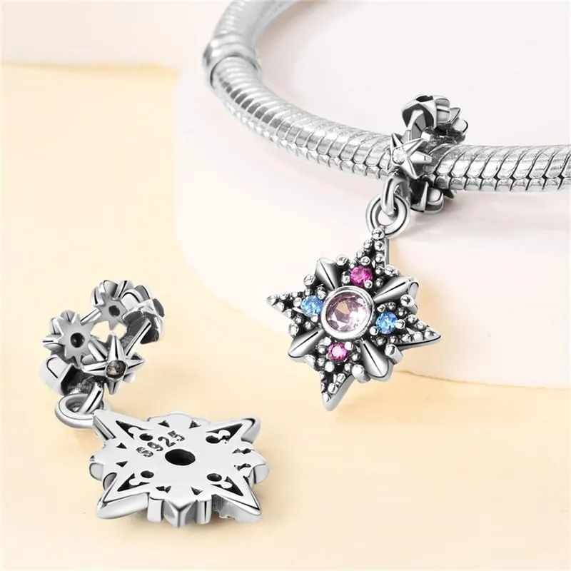 KUNSIR Bead Charm in Argento Sterling 925 con Cubic Zirconia per Braccialetti e Collane Europei - immagine 2