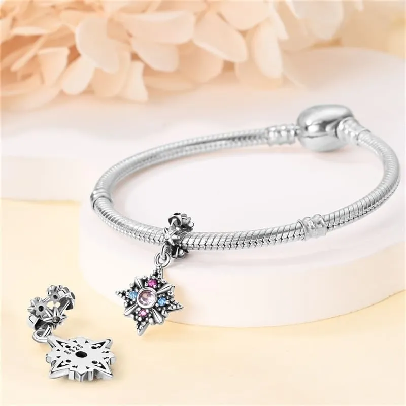 KUNSIR Bead Charm in Argento Sterling 925 con Cubic Zirconia per Braccialetti e Collane Europei - immagine 3