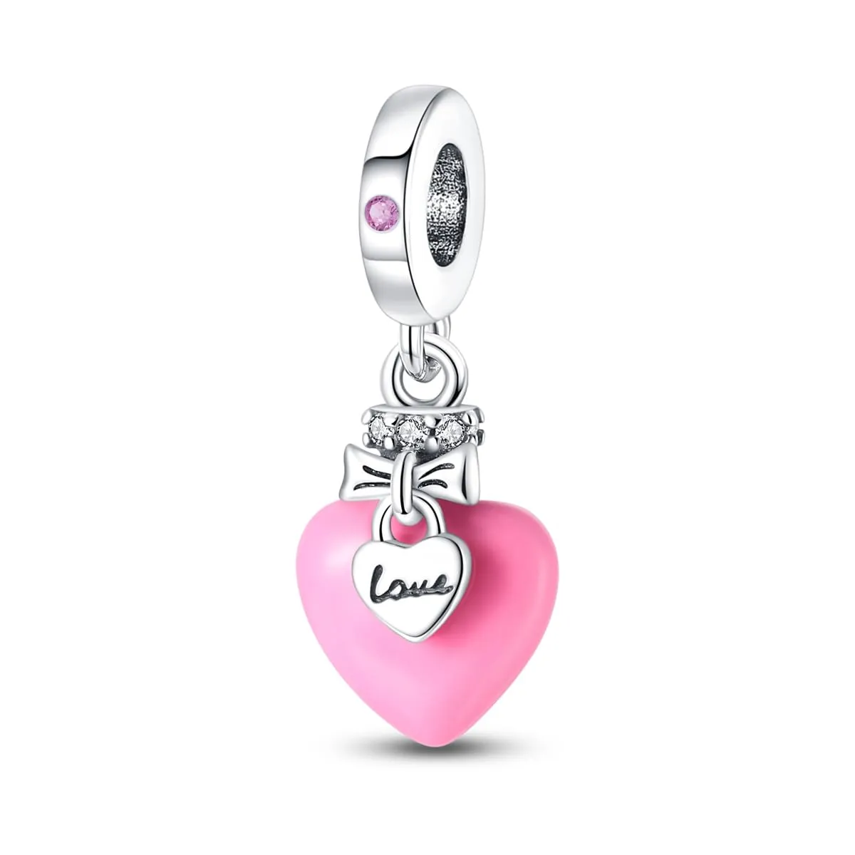 KUNSIR Bead Charm in Argento Sterling 925 con Cubic Zirconia per Braccialetti e Collane Europei - immagine 1