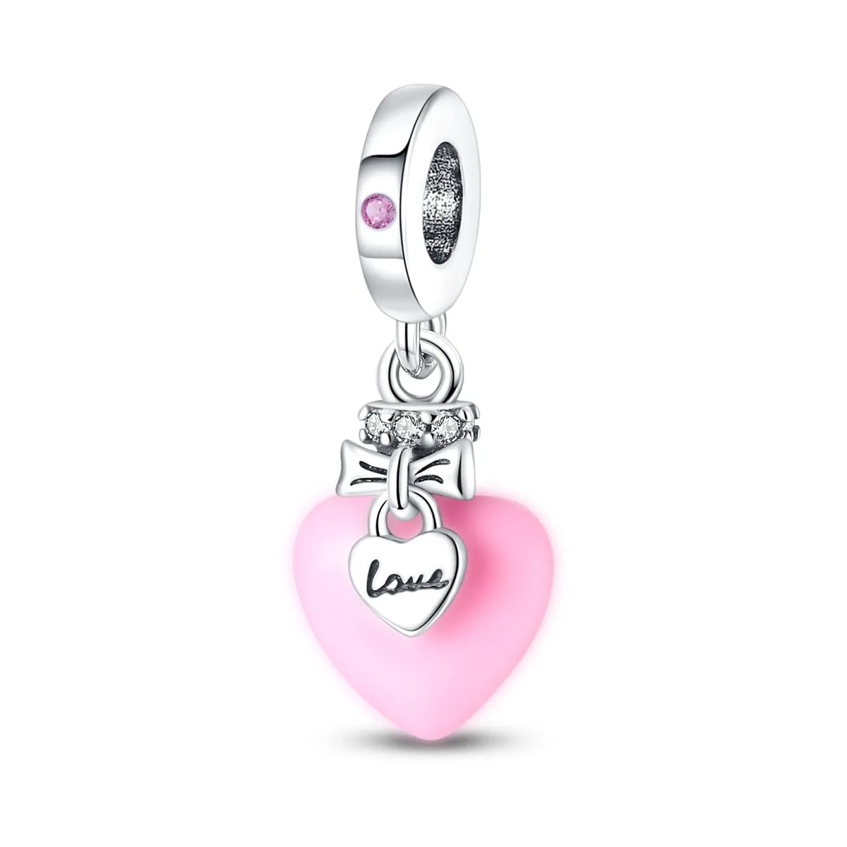 KUNSIR Bead Charm in Argento Sterling 925 con Cubic Zirconia per Braccialetti e Collane Europei - immagine 2
