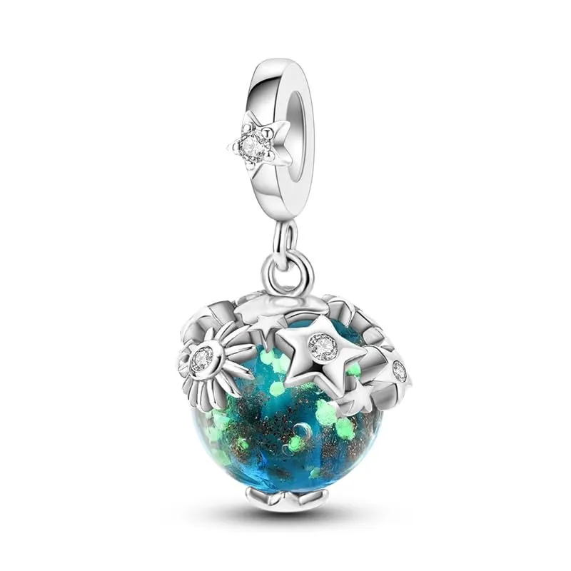 KUNSIR Ciondolo Argento Sterling 925 con Cubic Zirconia per Braccialetti e Collane Europei - immagine 2