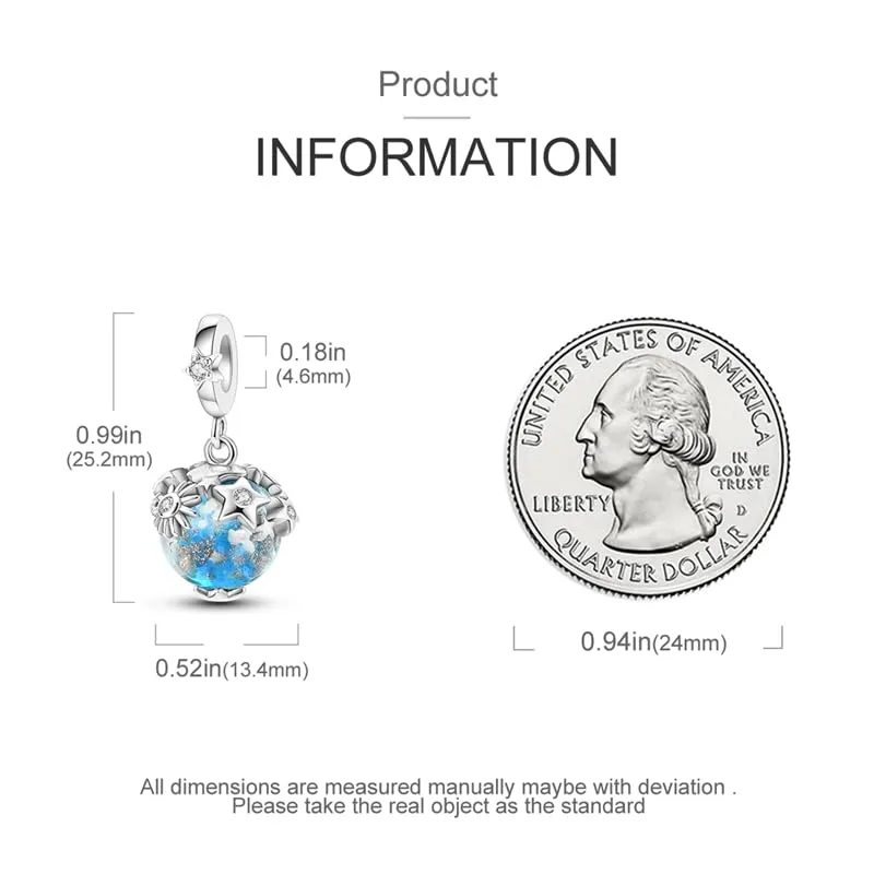 KUNSIR Ciondolo Argento Sterling 925 con Cubic Zirconia per Braccialetti e Collane Europei - immagine 7