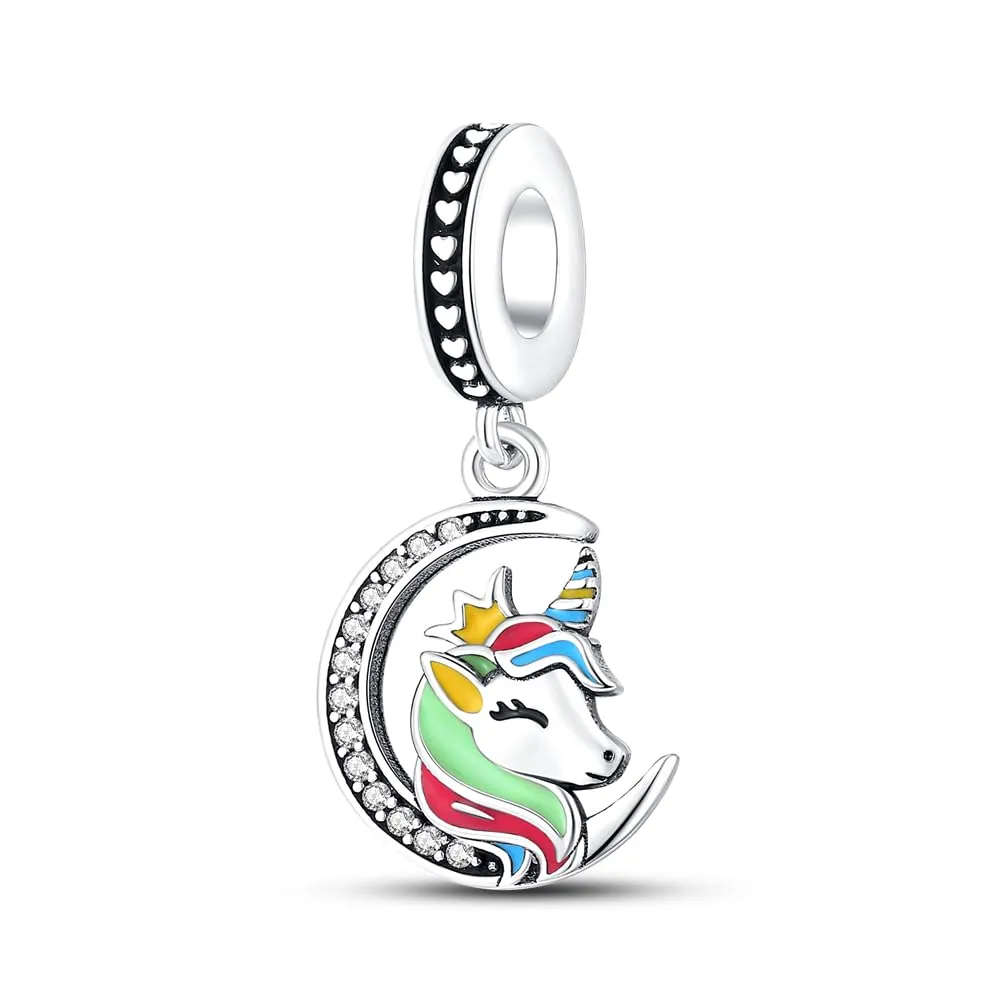 KUNSIR Ciondolo in Argento Sterling 925 con Cubic Zirconia, Compatibile con Braccialetti e Collane Pandora e Europei - immagine 1