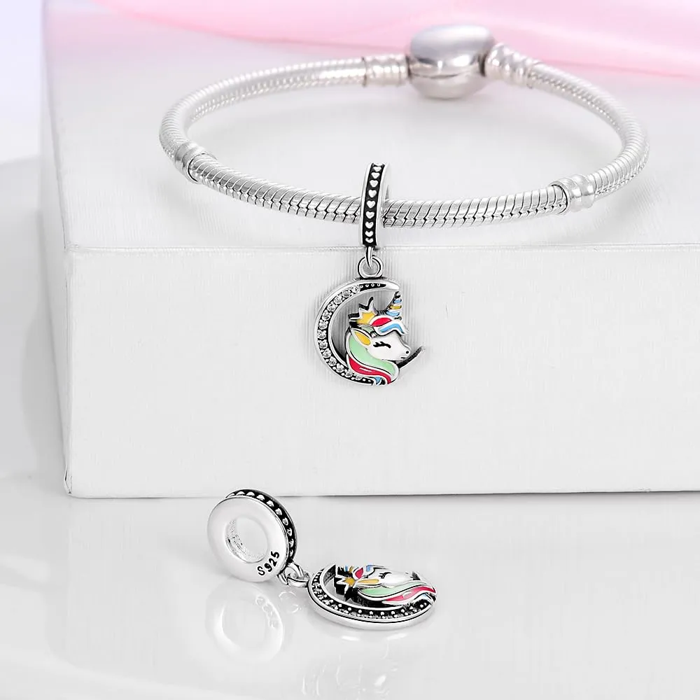 KUNSIR Ciondolo in Argento Sterling 925 con Cubic Zirconia, Compatibile con Braccialetti e Collane Pandora e Europei - immagine 3