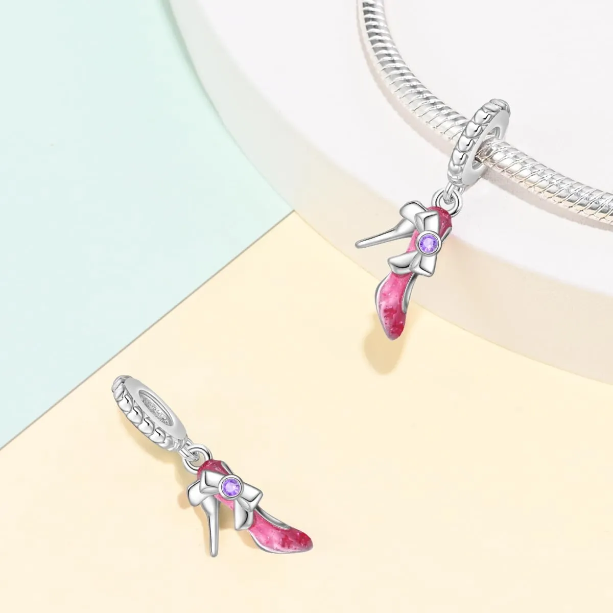 KUNSIR Ciondolo in Argento Sterling 925 con Cubic Zirconia per Braccialetti e Collane Europei - immagine 2
