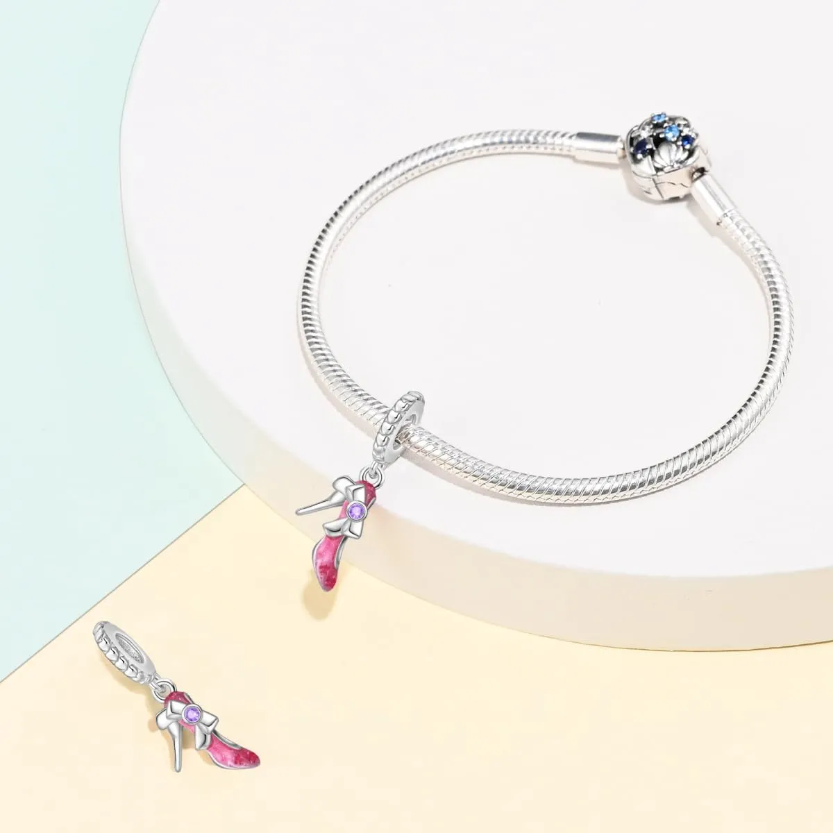 KUNSIR Ciondolo in Argento Sterling 925 con Cubic Zirconia per Braccialetti e Collane Europei - immagine 3