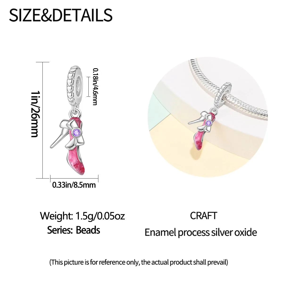 KUNSIR Ciondolo in Argento Sterling 925 con Cubic Zirconia per Braccialetti e Collane Europei - immagine 5