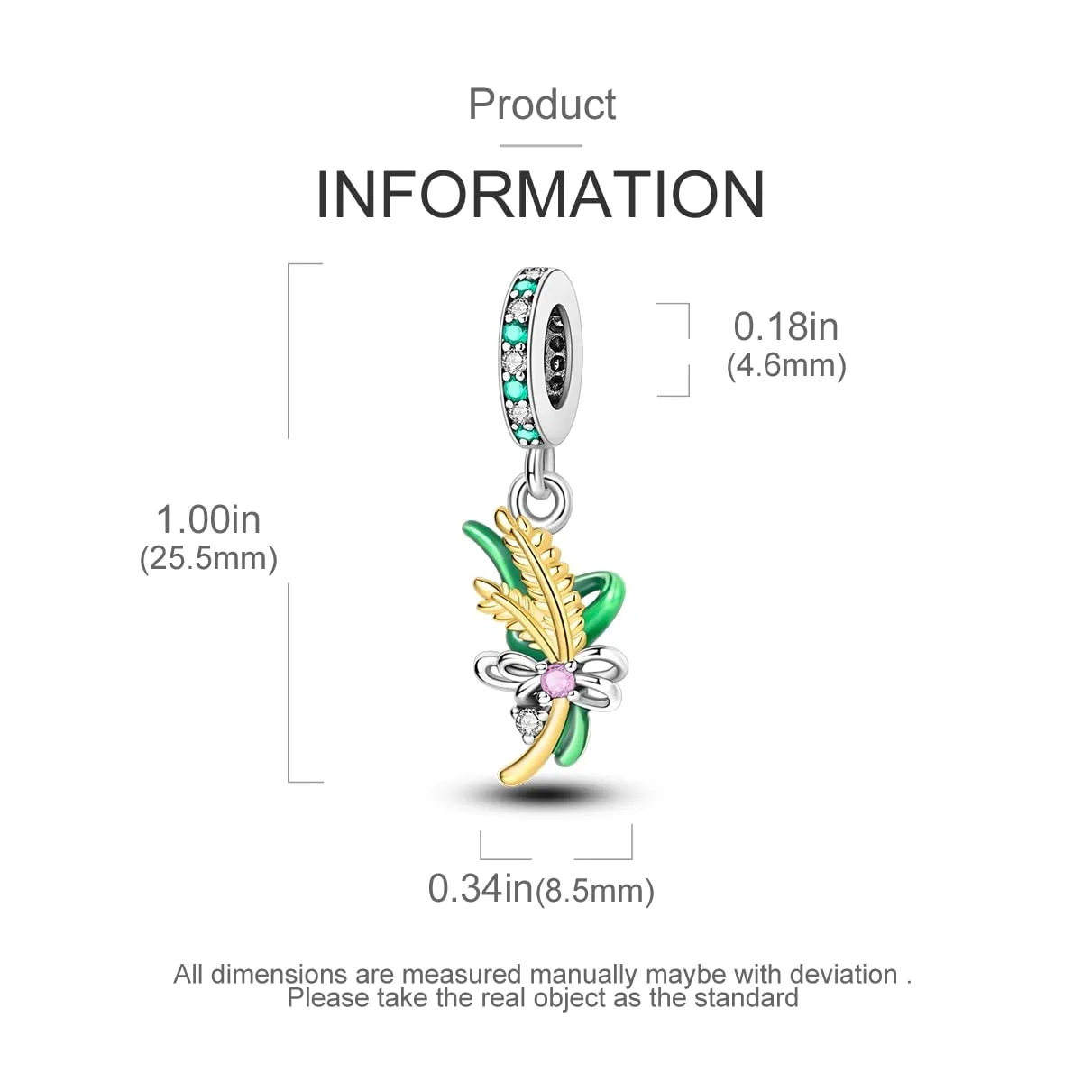 Pandach Bead Charm Ciondolo Argento Sterling 925 con Cubic Zirconia per Braccialetti e Collane Europei - immagine 5