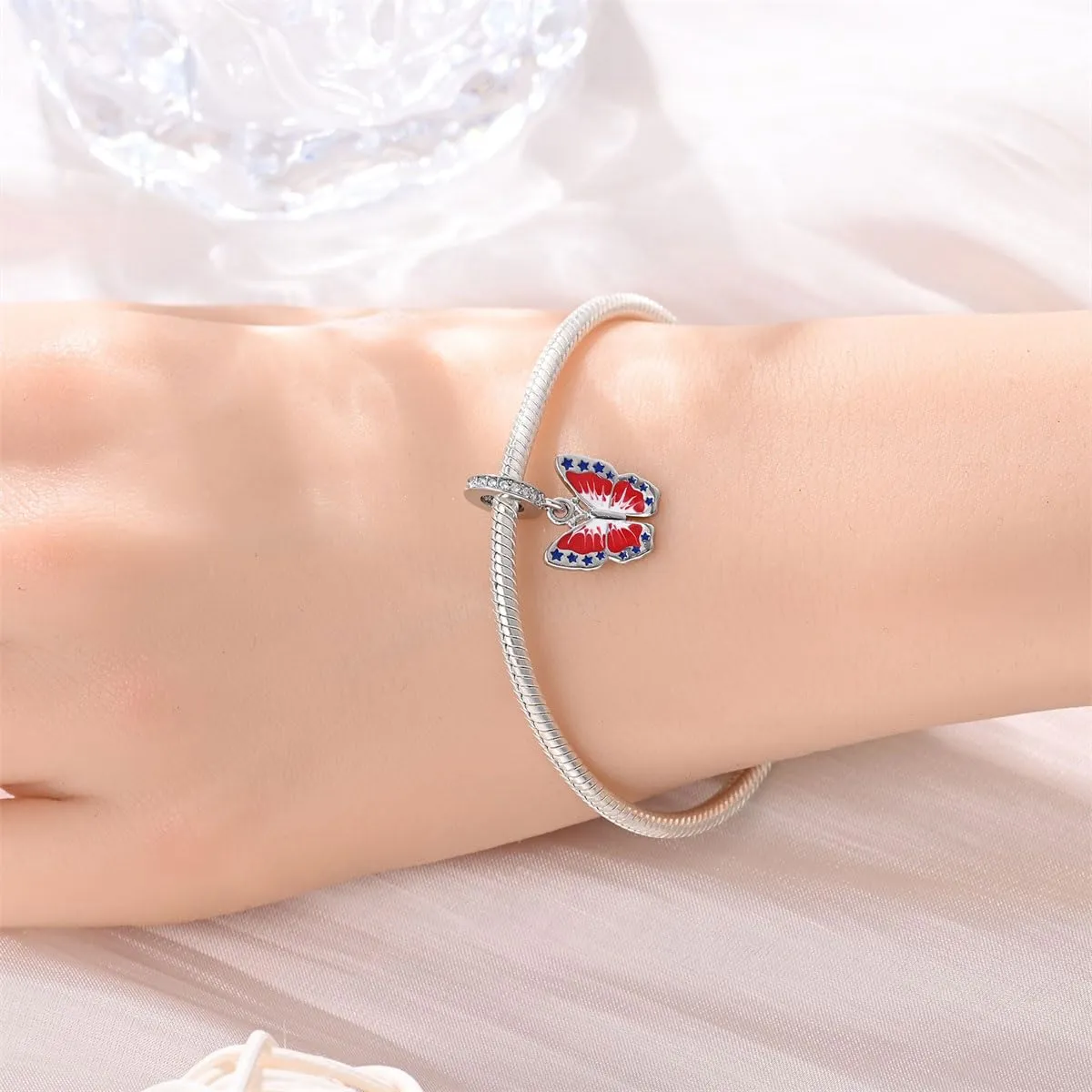 Pandach Bead Charm Ciondolo Argento Sterling 925 con Cubic Zirconia per Braccialetti e Collane Europei - immagine 4