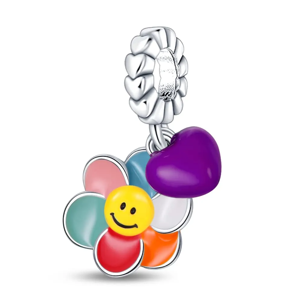 KUNSIR Bead Charm Ciondolo Argento Sterling 925 con Cubic Zirconia per Braccialetti e Collane Europei - immagine 1