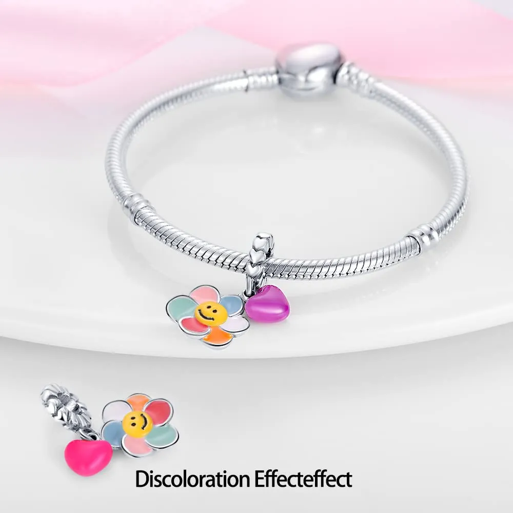 KUNSIR Bead Charm Ciondolo Argento Sterling 925 con Cubic Zirconia per Braccialetti e Collane Europei - immagine 3