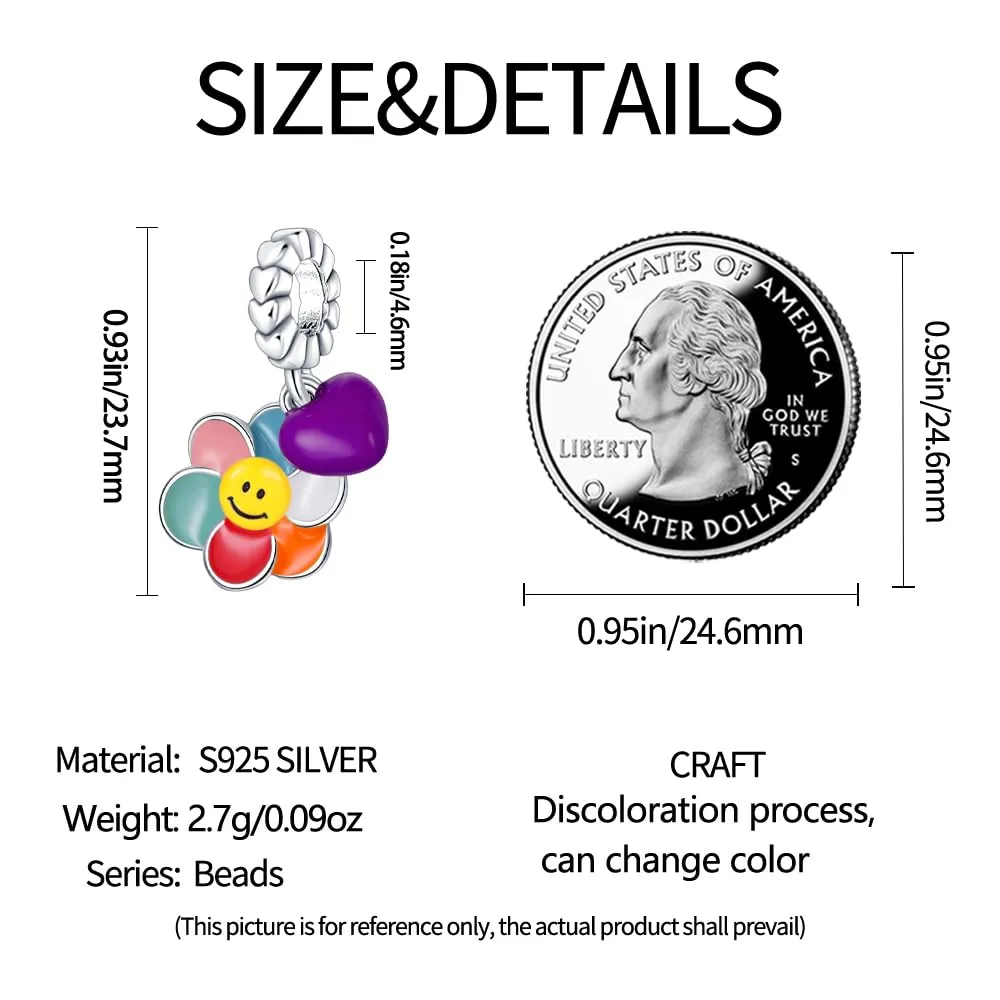 KUNSIR Bead Charm Ciondolo Argento Sterling 925 con Cubic Zirconia per Braccialetti e Collane Europei - immagine 6