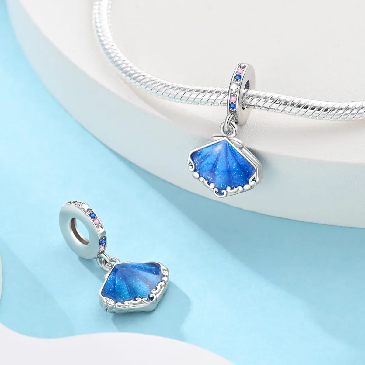 KUNSIR Ciondolo in Argento Sterling 925 con Cubic Zirconia, Compatibile con Braccialetti e Collane Pandora e Europei - immagine 2