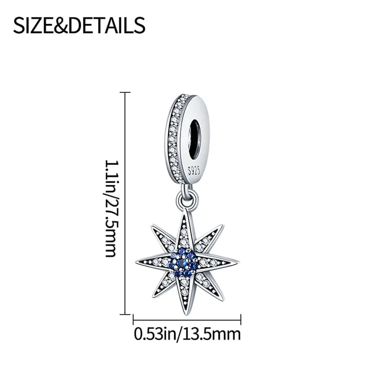 KUNSIR Bead Charm in Argento Sterling 925 con Cubic Zirconia per Braccialetti e Collane Europee - immagine 5