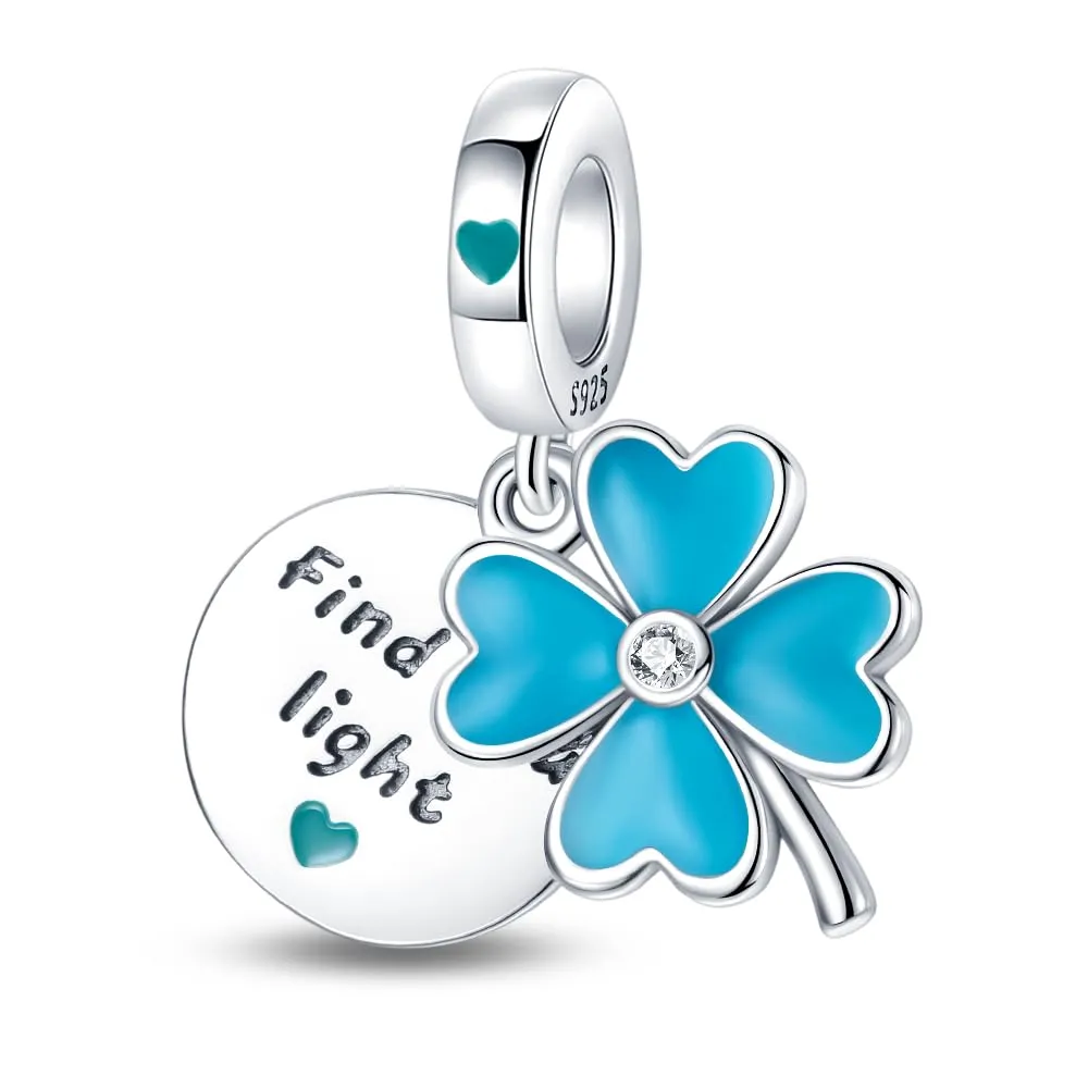 KUNSIR Bead Charm Ciondolo Argento Sterling 925 con Cubic Zirconia per Braccialetti e Collane Europei - immagine 1