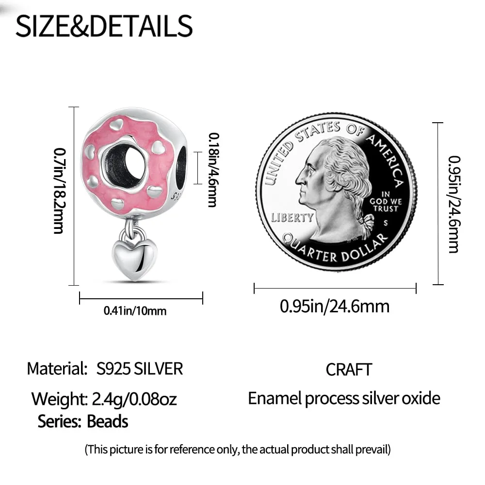 KUNSIR Bead Charm in Argento Sterling 925 con Cubic Zirconia per Braccialetti e Collane Europei - immagine 5
