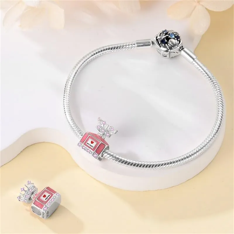 KUNSIR Bead Charm Ciondolo Argento Sterling 925 con Cubic Zirconia per Braccialetti e Collane Europei - immagine 3