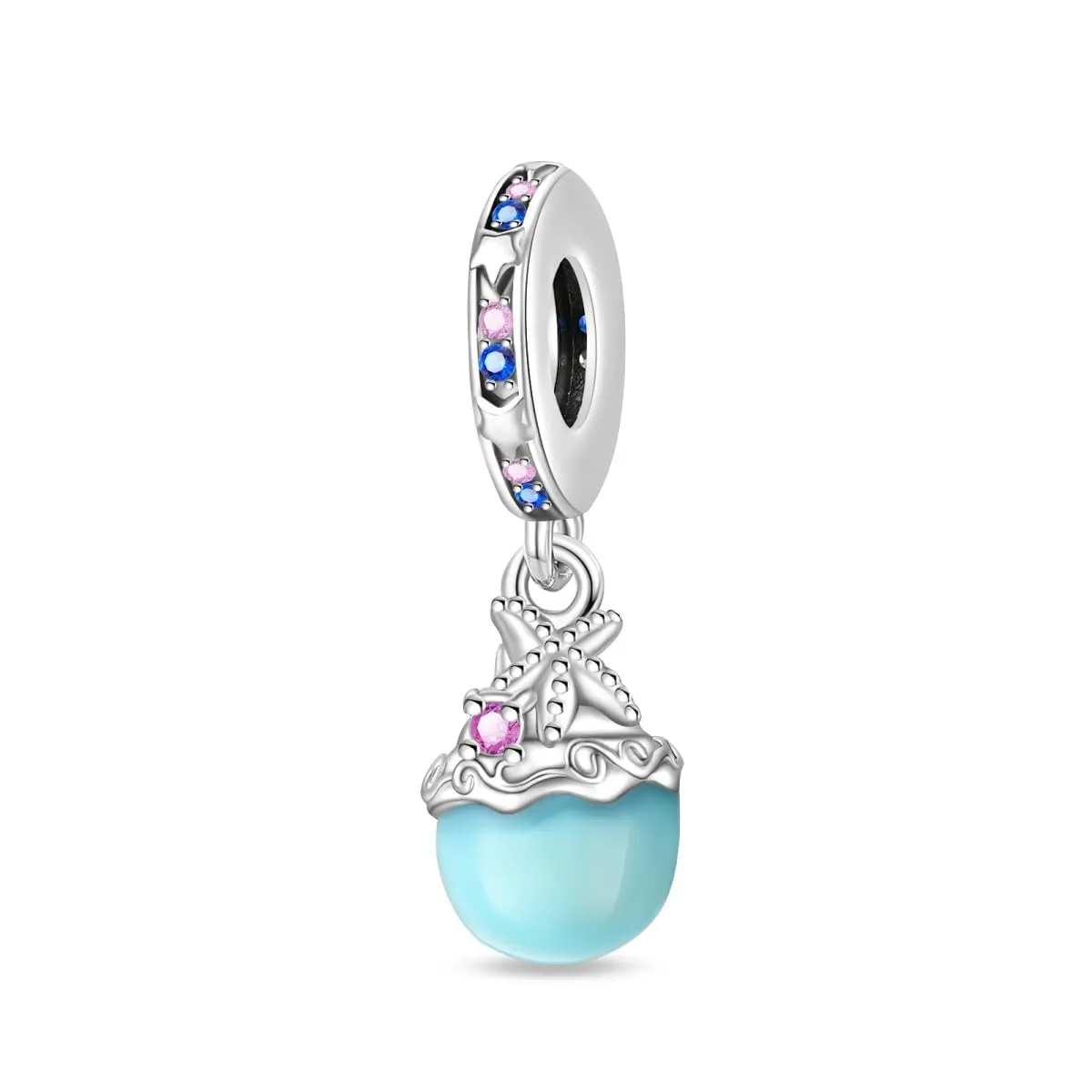 KUNSIR Bead Charm in Argento Sterling 925 con Cubic Zirconia per Braccialetti e Collane Europei - immagine 1