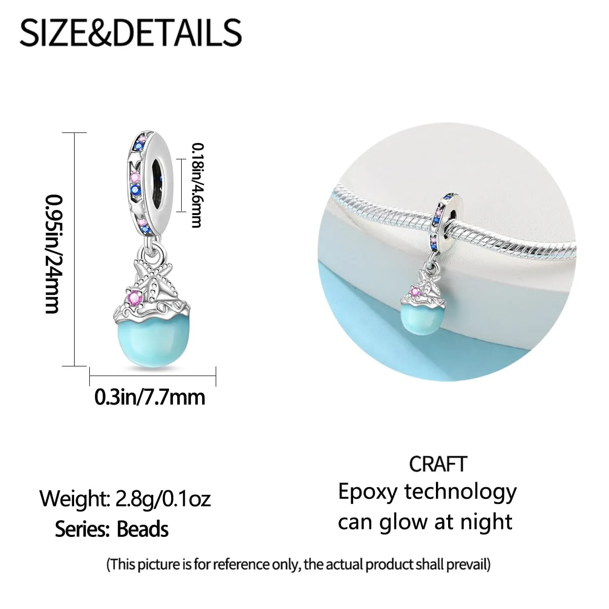 KUNSIR Bead Charm in Argento Sterling 925 con Cubic Zirconia per Braccialetti e Collane Europei - immagine 5