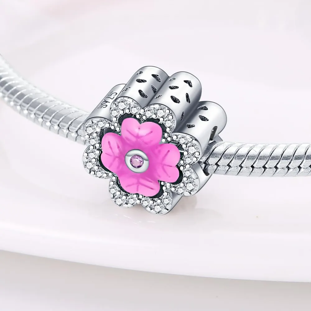 KUNSIR Bead Charm Ciondolo Argento Sterling 925 con Cubic Zirconia per Pandora Braccialetti e Collane - immagine 2