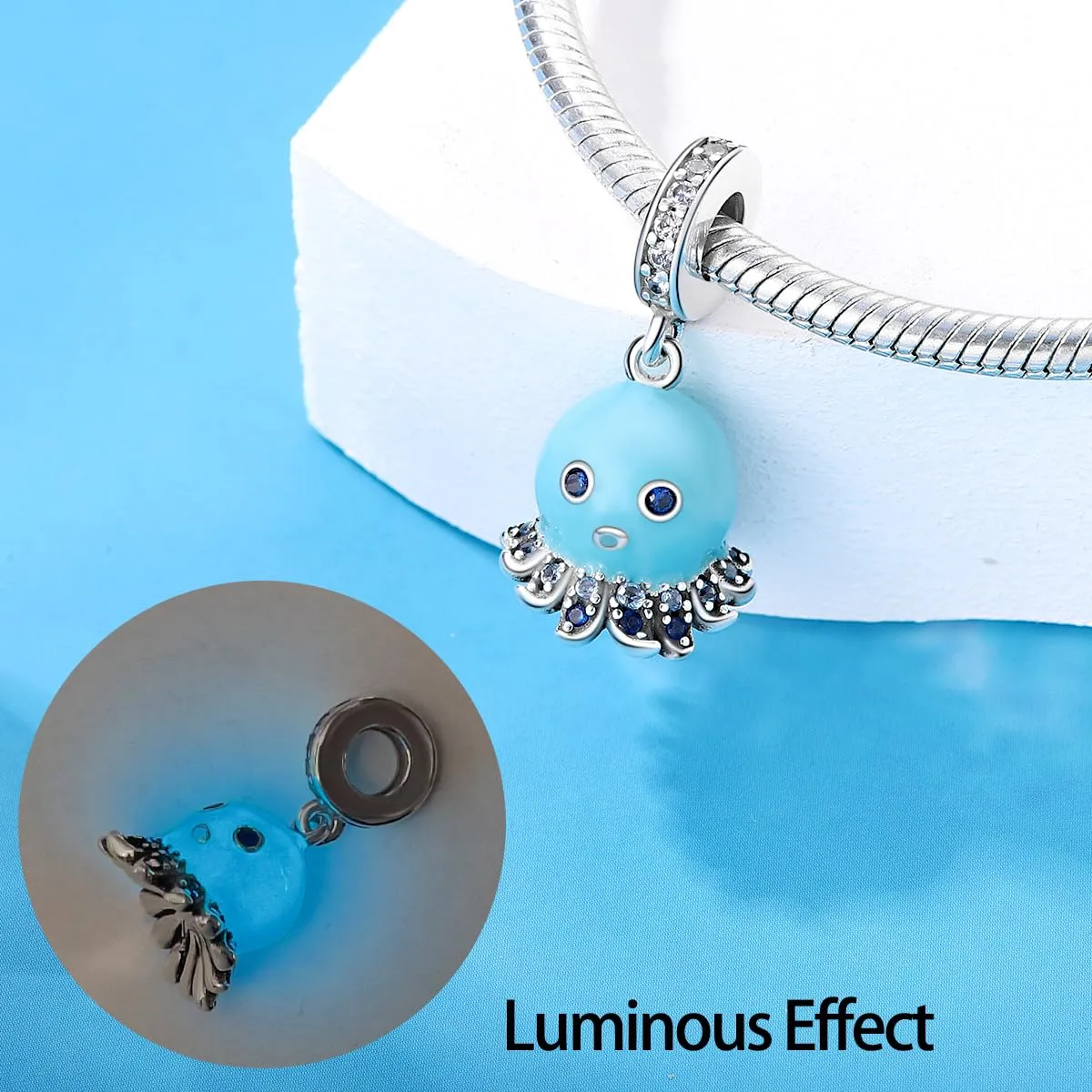 KUNSIR Ciondolo in Argento Sterling 925 con Cubic Zirconia per Braccialetti e Collane Europei - immagine 3