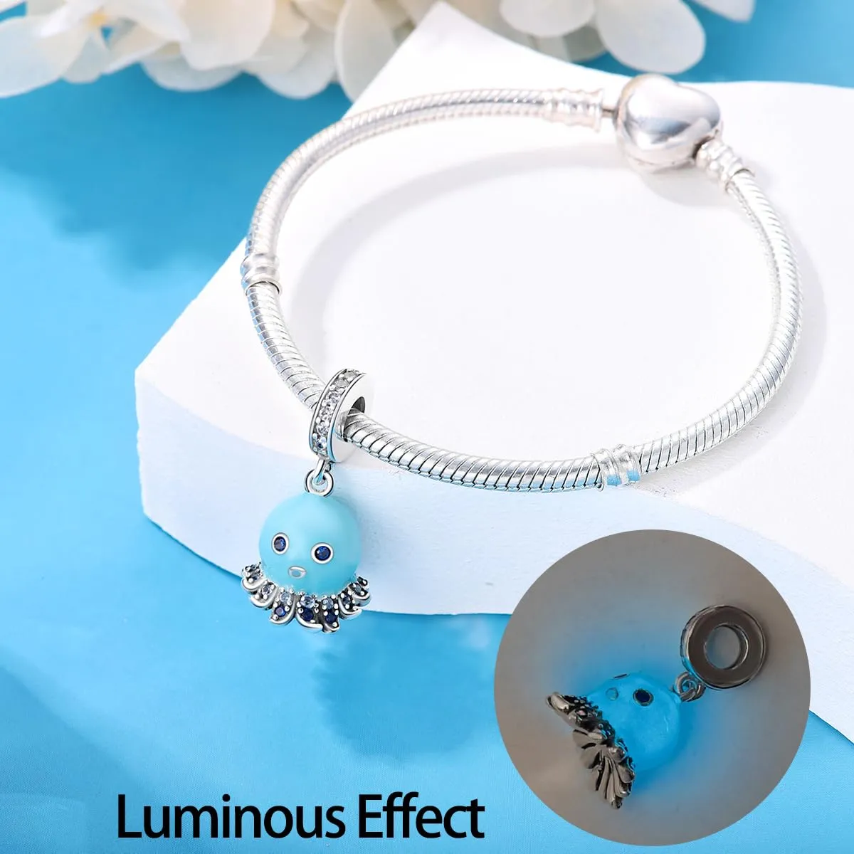 KUNSIR Ciondolo in Argento Sterling 925 con Cubic Zirconia per Braccialetti e Collane Europei - immagine 4