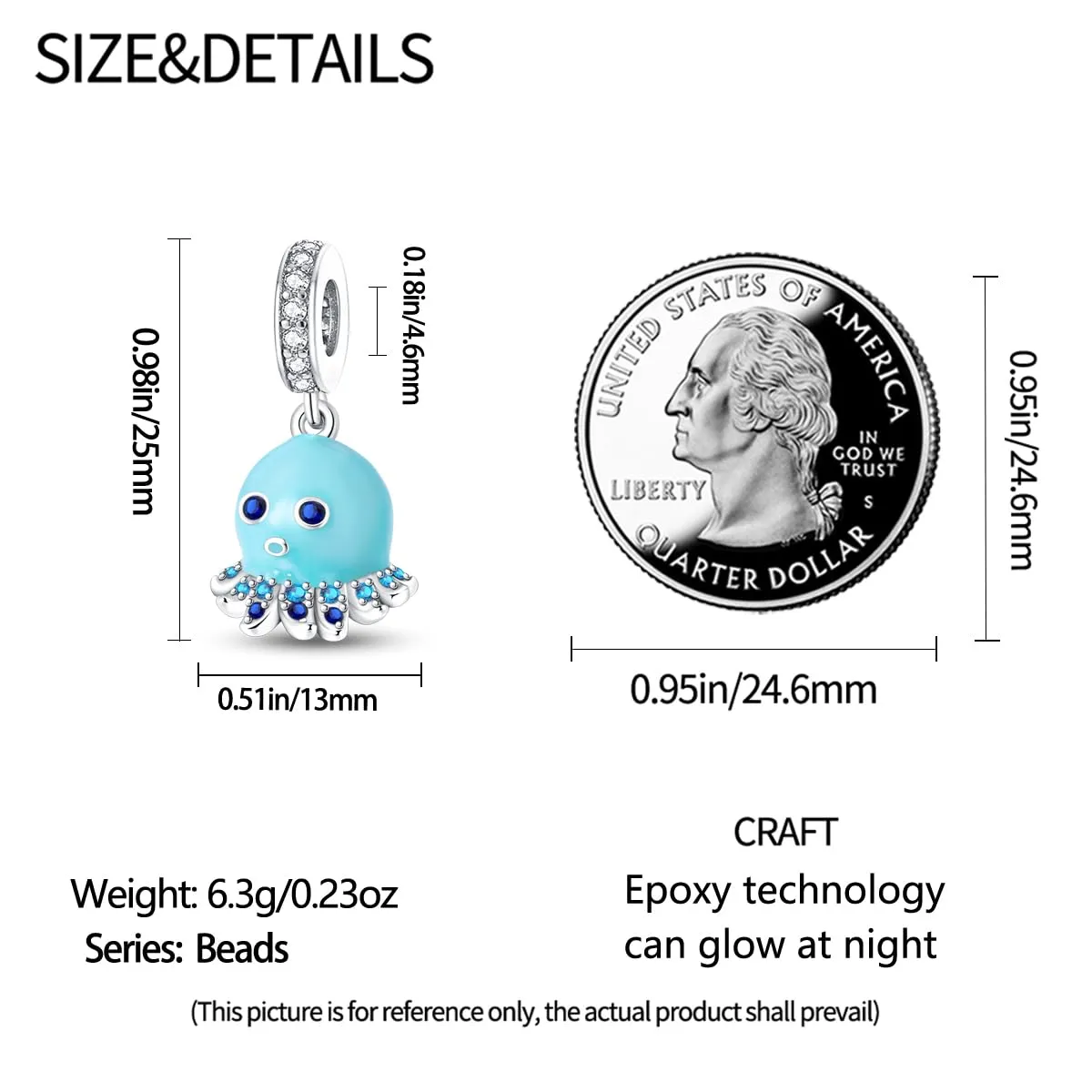 KUNSIR Ciondolo in Argento Sterling 925 con Cubic Zirconia per Braccialetti e Collane Europei - immagine 6