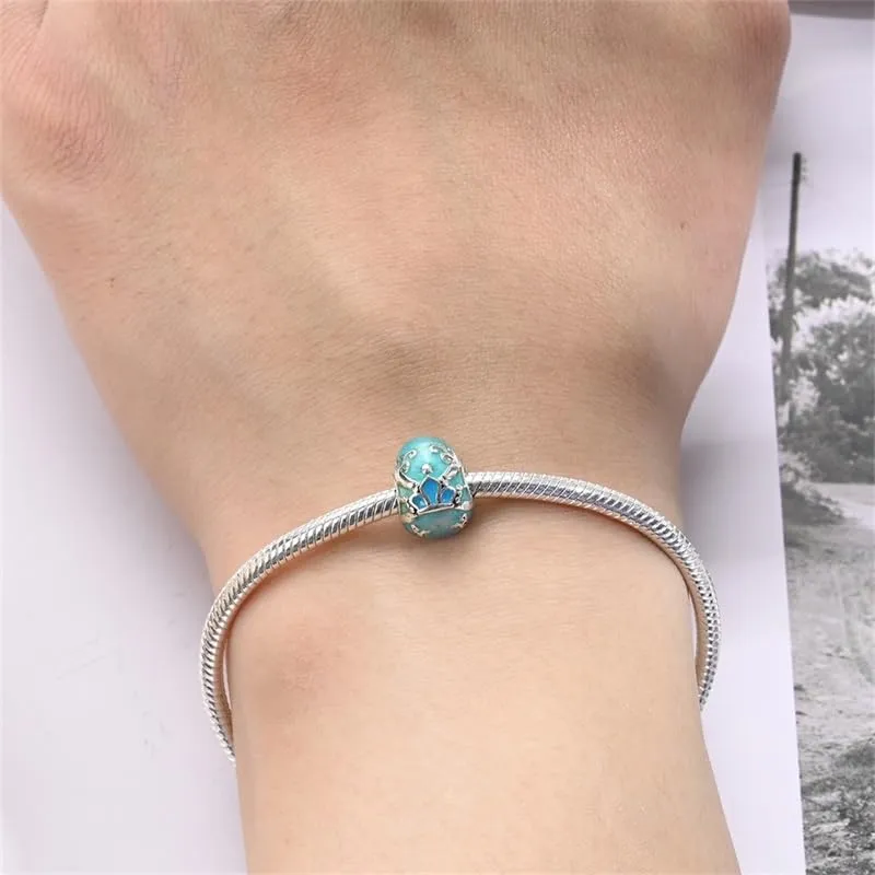 KUNSIR Bead Charm Ciondolo Argento Sterling 925 con Cubic Zirconia per Braccialetti e Collane Europei - immagine 4