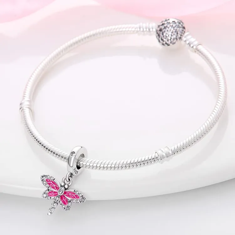 KUNSIR Bead Charm Ciondolo Argento Sterling 925 con Cubic Zirconia per Braccialetti e Collane Europei - immagine 3