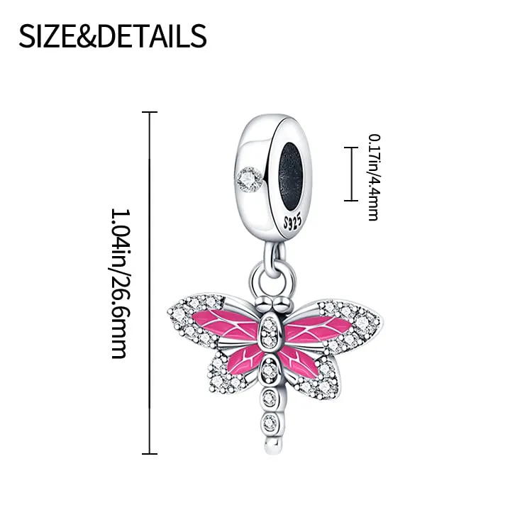 KUNSIR Bead Charm Ciondolo Argento Sterling 925 con Cubic Zirconia per Braccialetti e Collane Europei - immagine 5