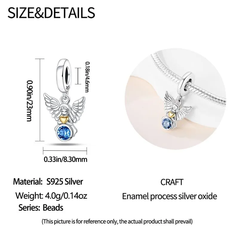 KUNSIR Ciondolo in Argento Sterling 925 con Cubic Zirconia per Braccialetti e Collane Europei - immagine 5