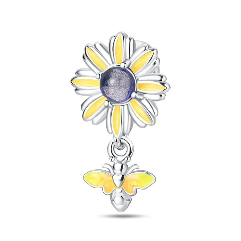 KUNSIR Bead Charm Ciondolo Argento Sterling 925 con Cubic Zirconia per Braccialetti e Collane Europei - immagine 1