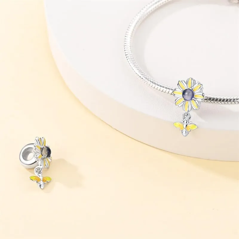KUNSIR Bead Charm Ciondolo Argento Sterling 925 con Cubic Zirconia per Braccialetti e Collane Europei - immagine 2
