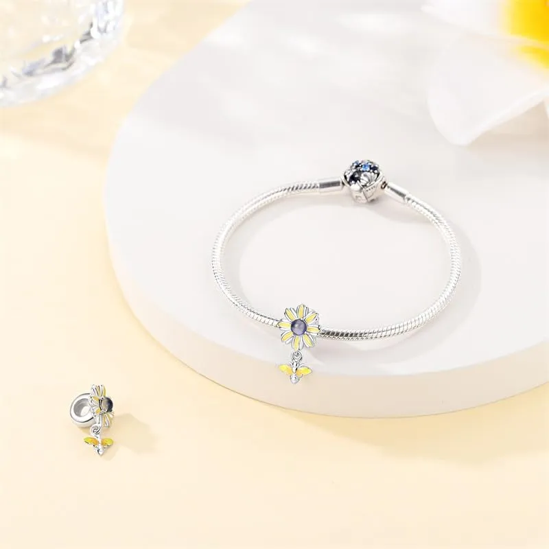 KUNSIR Bead Charm Ciondolo Argento Sterling 925 con Cubic Zirconia per Braccialetti e Collane Europei - immagine 3