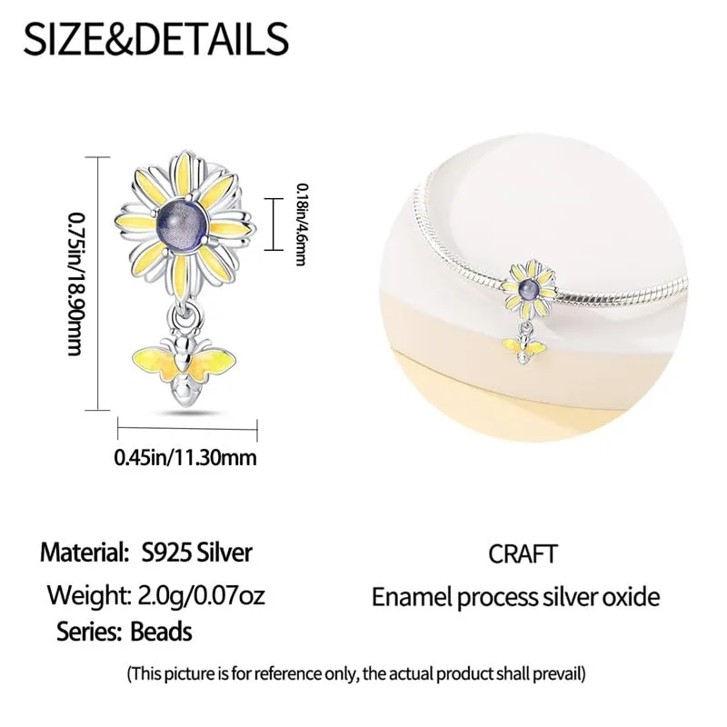 KUNSIR Bead Charm Ciondolo Argento Sterling 925 con Cubic Zirconia per Braccialetti e Collane Europei - immagine 5