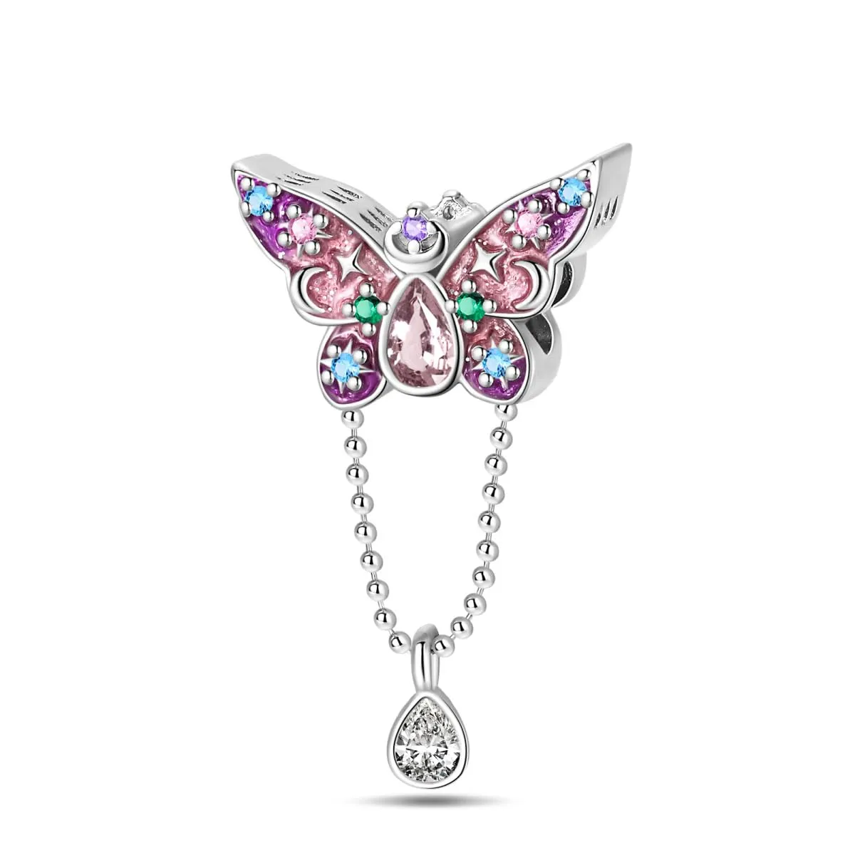 KUNSIR Ciondolo in Argento Sterling 925 con Cubic Zirconia per Braccialetti e Collane Europei - immagine 1