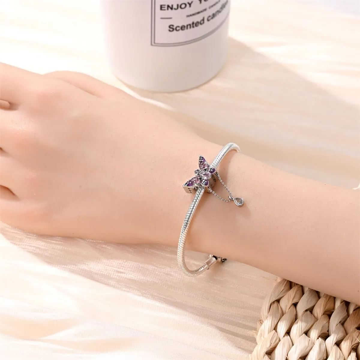 KUNSIR Ciondolo in Argento Sterling 925 con Cubic Zirconia per Braccialetti e Collane Europei - immagine 4