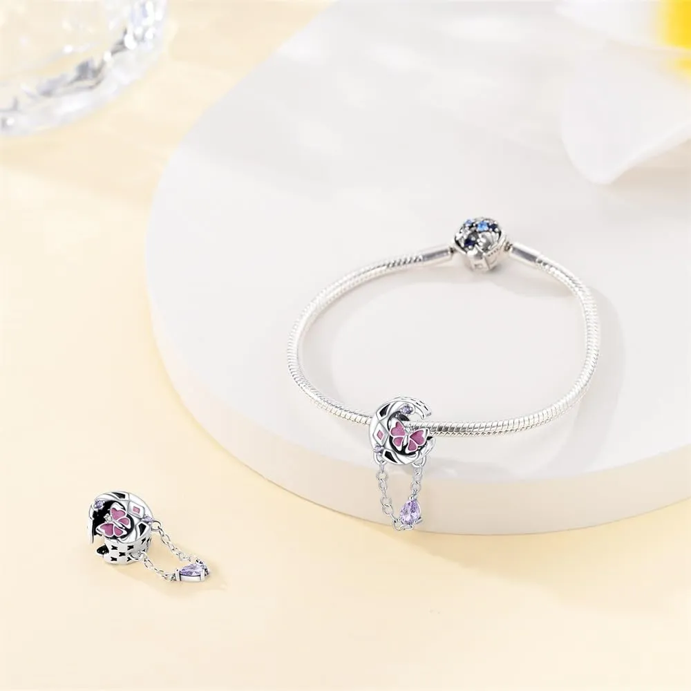KUNSIR Bead Charm Ciondolo Argento Sterling 925 con Cubic Zirconia per Pandora Braccialetti e Collane Europee - immagine 3