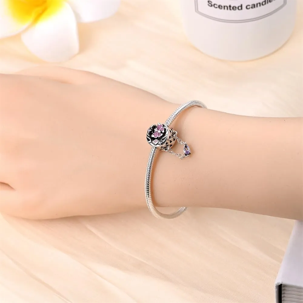 KUNSIR Bead Charm Ciondolo Argento Sterling 925 con Cubic Zirconia per Pandora Braccialetti e Collane Europee - immagine 4