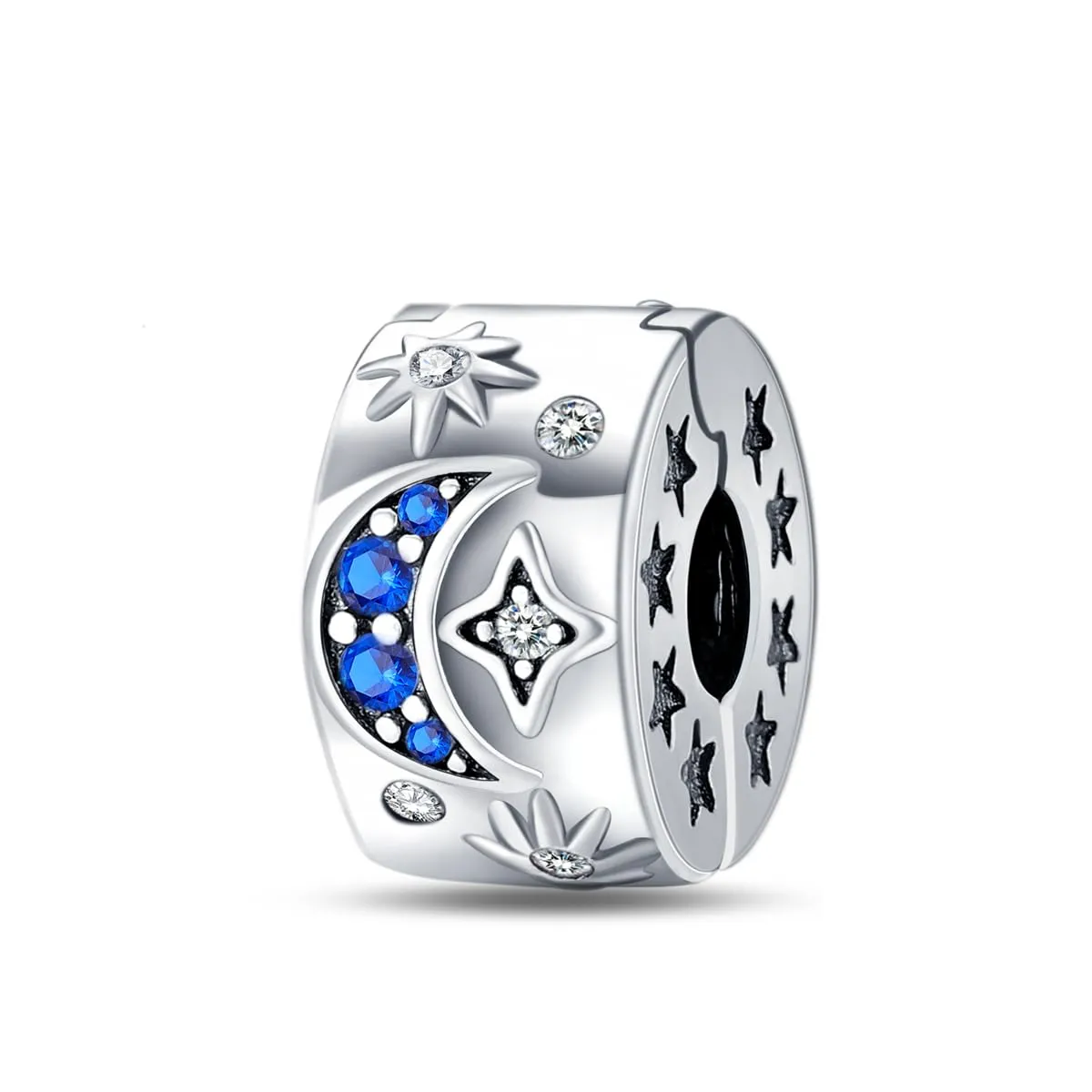 KUNSIR Bead Charm Ciondolo in Argento Sterling 925 con Cubic Zirconia per Braccialetti e Collane Europei - immagine 1