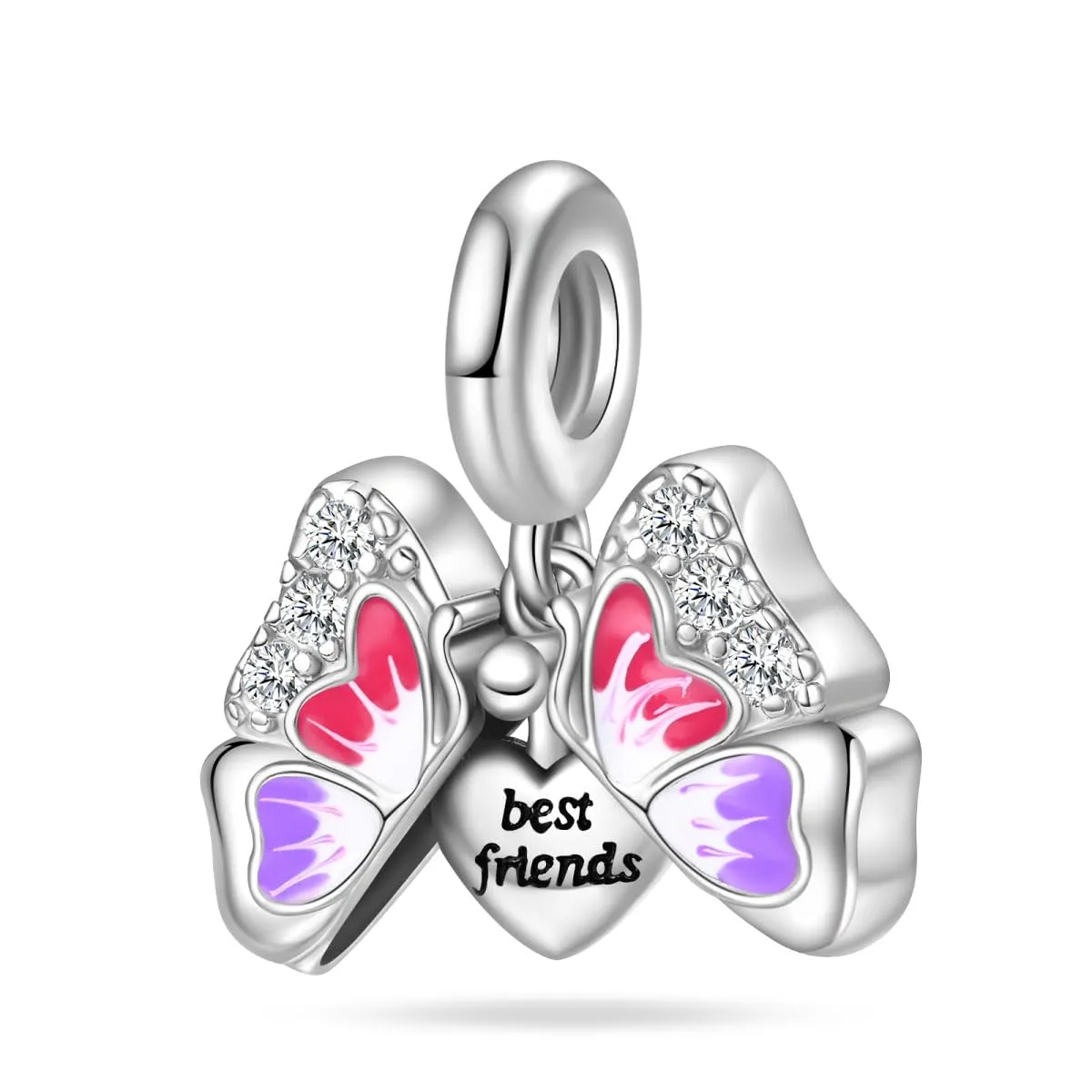 KUNSIR Bead Charm in Argento Sterling 925 con Cubic Zirconia per Braccialetti e Collane Europei - immagine 1