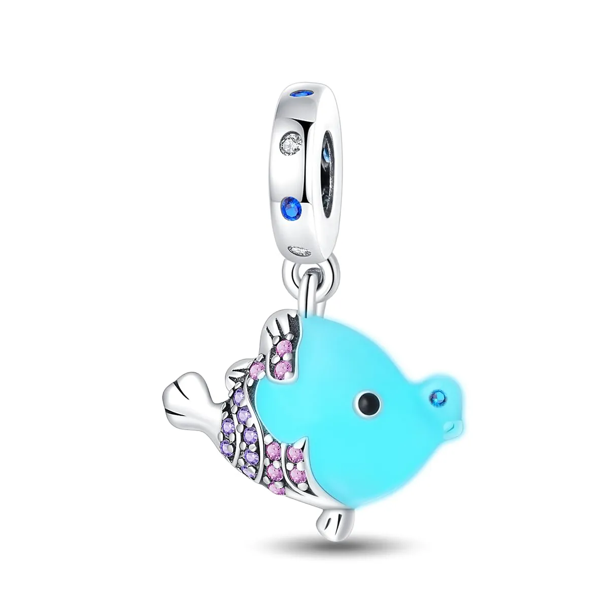 KUNSIR Bead Charm Ciondolo Argento Sterling 925 con Cubic Zirconia per Braccialetti e Collane Europei - immagine 2