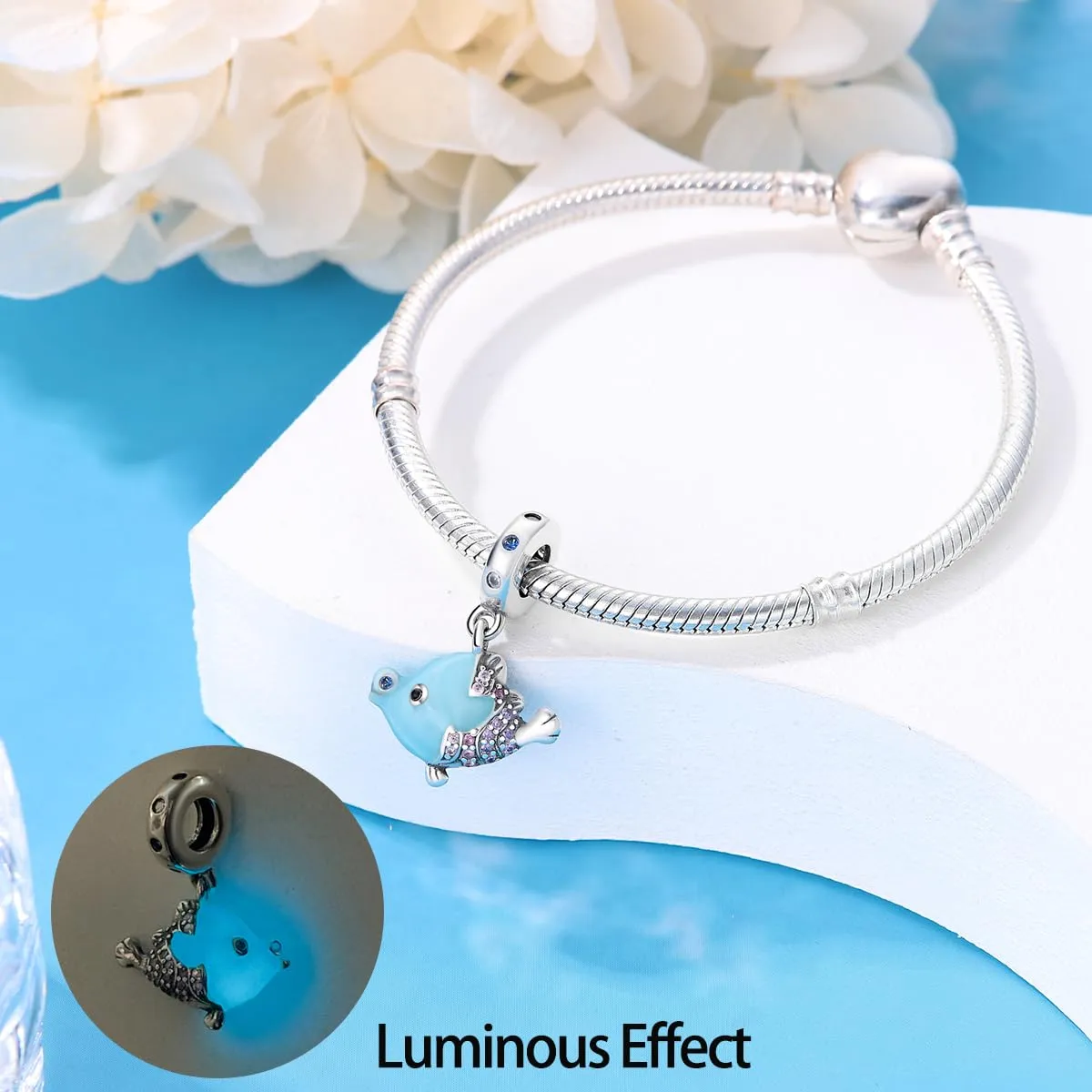 KUNSIR Bead Charm Ciondolo Argento Sterling 925 con Cubic Zirconia per Braccialetti e Collane Europei - immagine 4