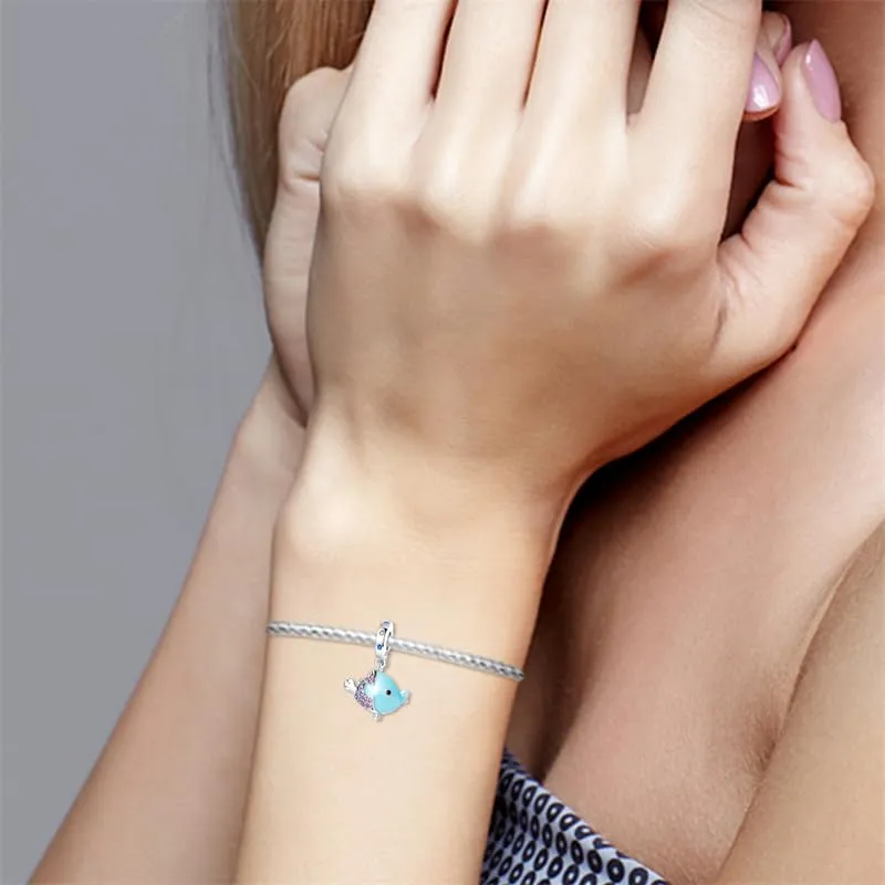 KUNSIR Bead Charm Ciondolo Argento Sterling 925 con Cubic Zirconia per Braccialetti e Collane Europei - immagine 5