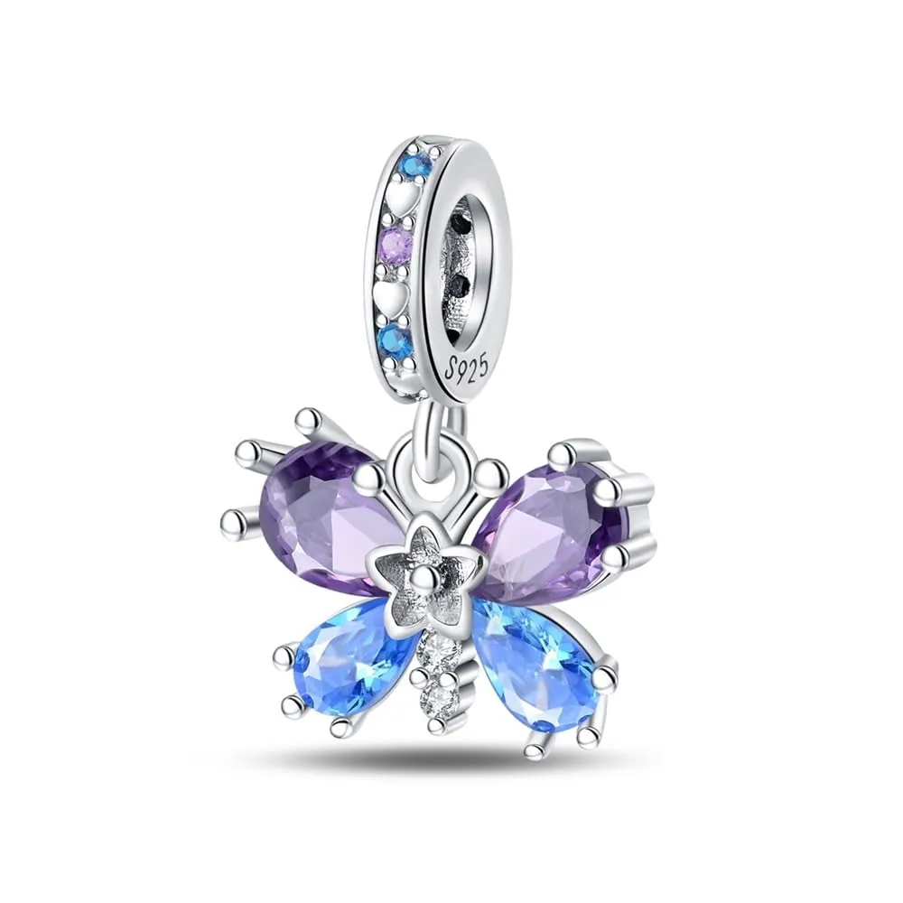 KUNSIR Bead Charm Ciondolo Argento Sterling 925 con Cubic Zirconia per Braccialetti e Collane Europei - immagine 1