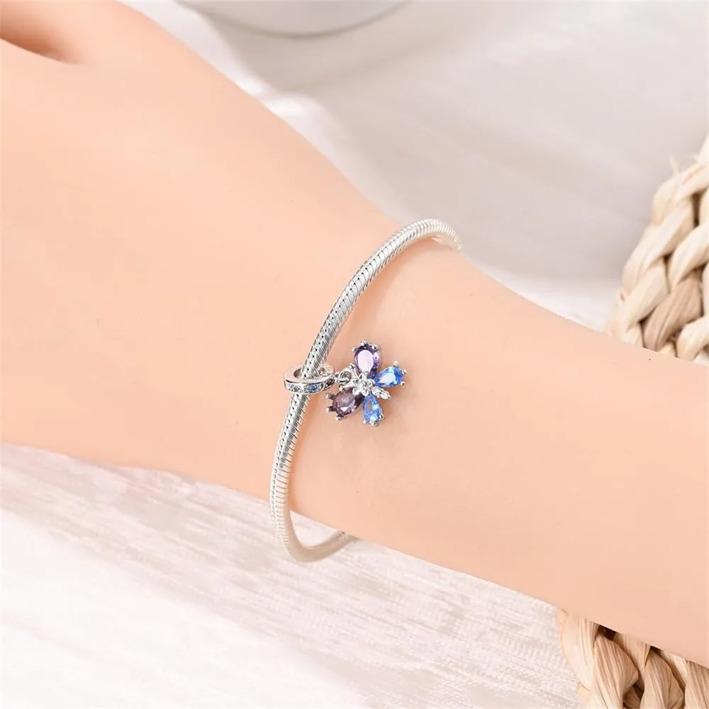 KUNSIR Bead Charm Ciondolo Argento Sterling 925 con Cubic Zirconia per Braccialetti e Collane Europei - immagine 4