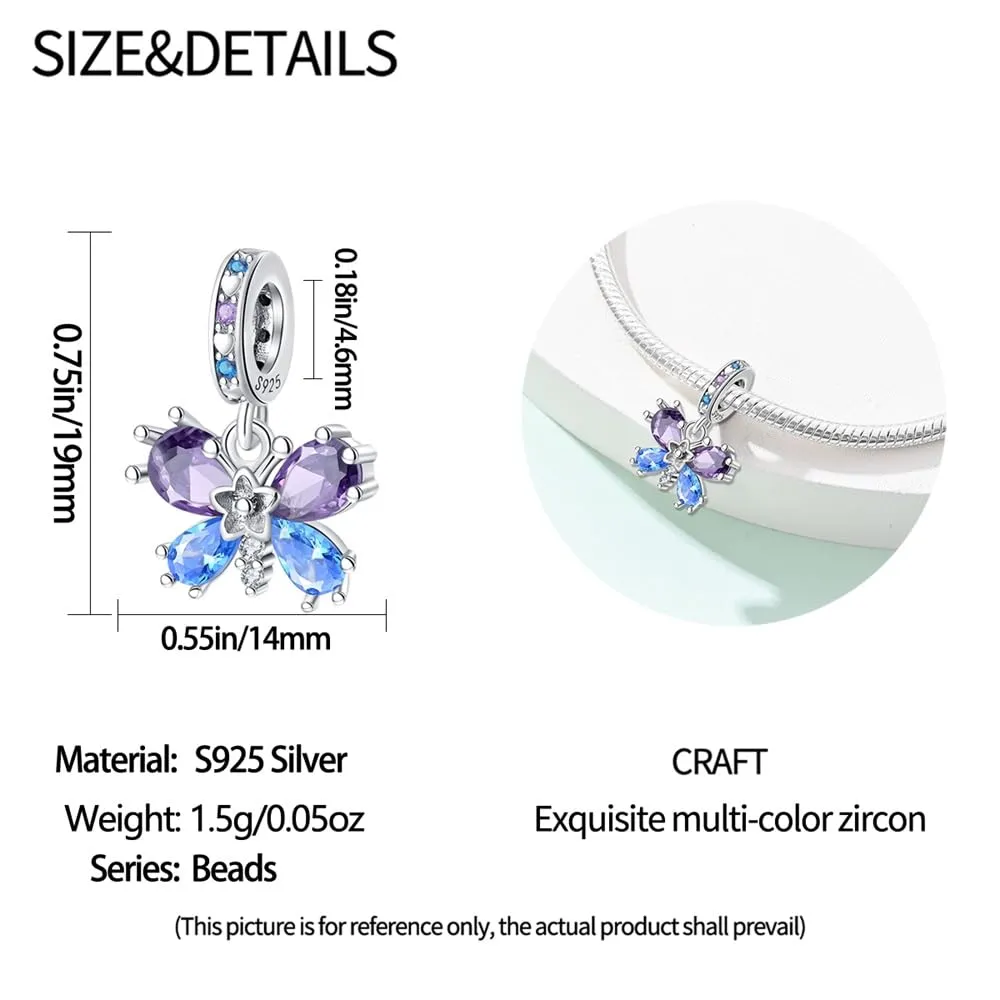 KUNSIR Bead Charm Ciondolo Argento Sterling 925 con Cubic Zirconia per Braccialetti e Collane Europei - immagine 5