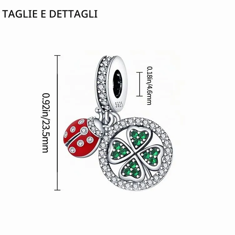 KUNSIR Bead Charm Ciondolo Argento Sterling 925 con Cubic Zirconia per Braccialetti e Collane Europei - immagine 5